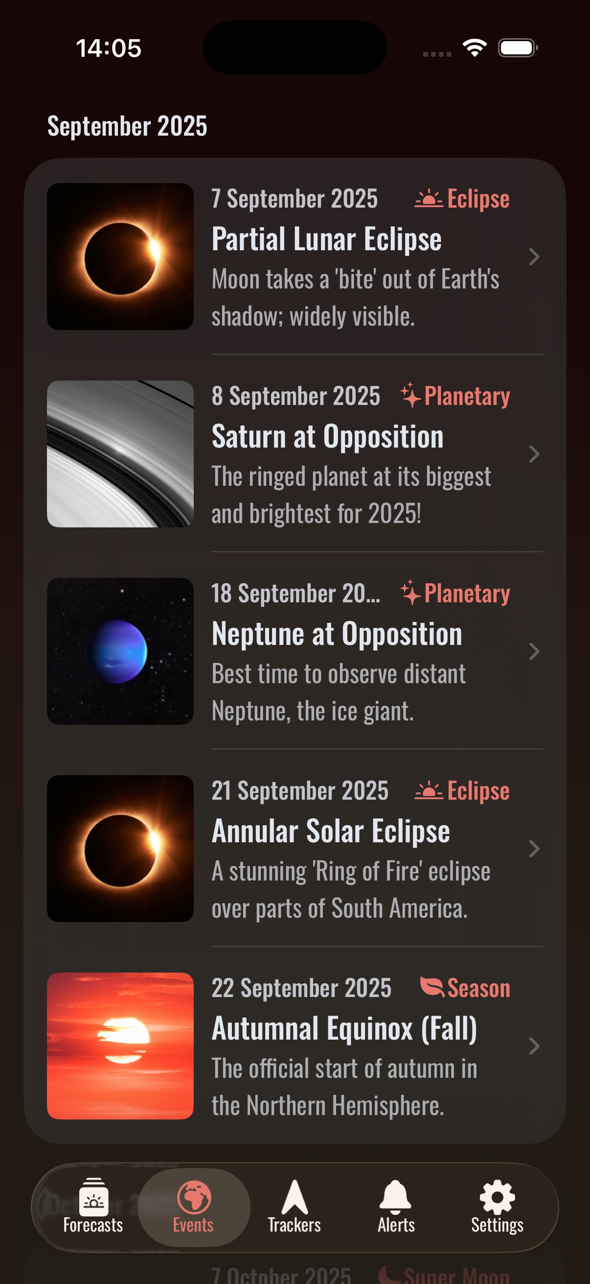 Milky Way visibility tracking interface showing astronomical conditions and sky quality